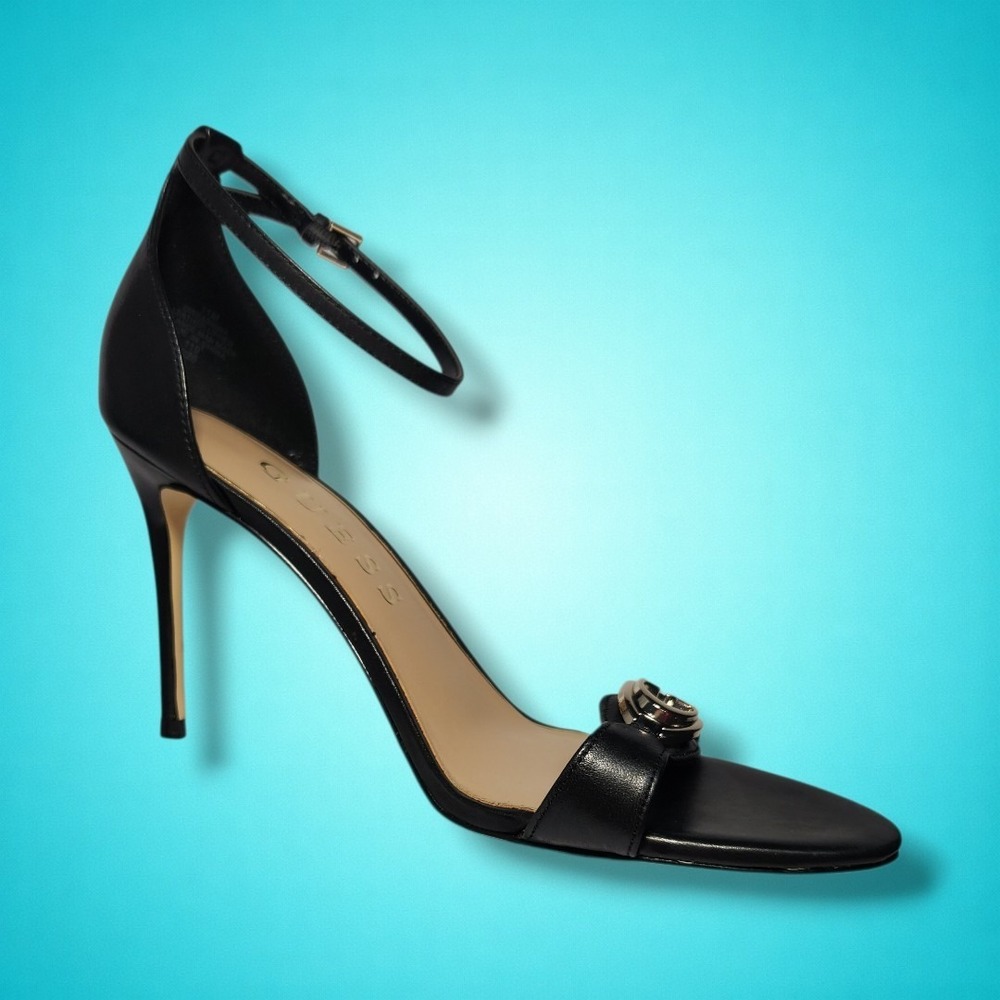 New Women's GUESS Kabrina Black Leather Stiletto Heels, Size 11 M. Retails $129.